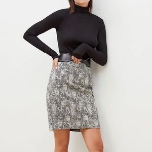MM LaFleur Noho Black White Crackle Print Pencil Skirt Mini